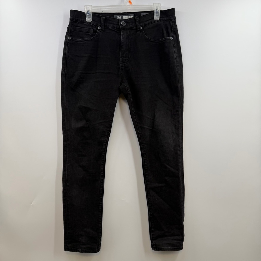 BKE Alec Skinny Jeans Mens 32x29 Black Wash Stretch Denim Buckle